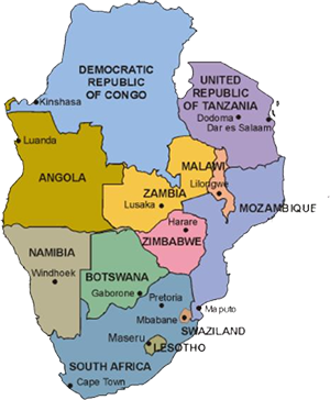 Map of Southerrn Africa 